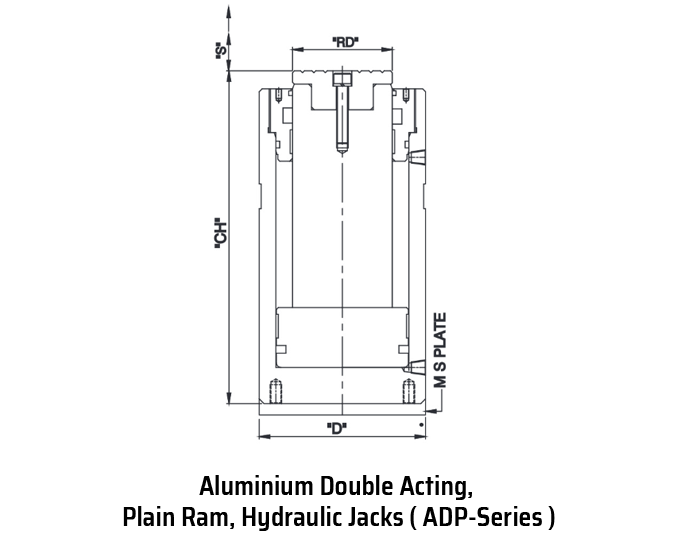 Aluminium Double Acting, Plain Ram, Hydraulic Jacks ( ADP-Series )